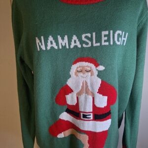 Festive Green Namasleigh Santa Sweater Sweater XXL
